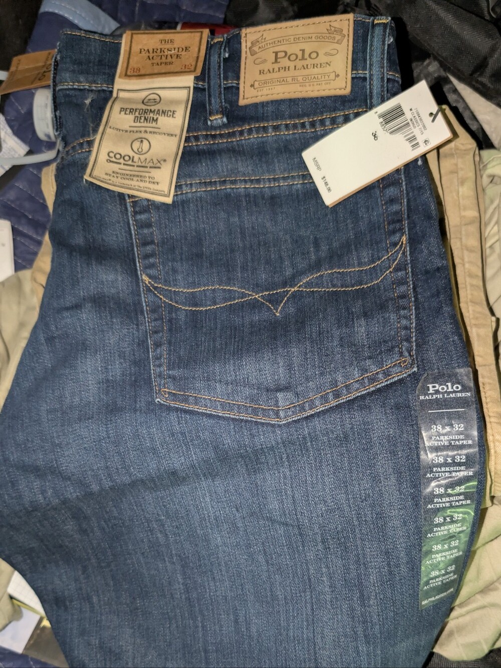 Polo by Ralph Lauren Men’s Parkside Indigo Blue Relaxed Jeans